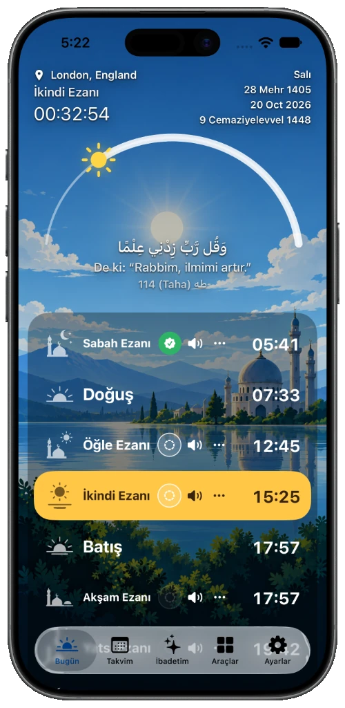 AzangooPlus ekran görüntüsü — Namaz vakitleri 1